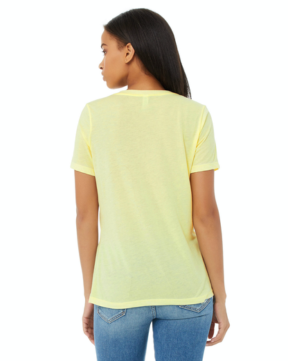 Women's Relaxed Jersey V-Neck T-Shirt - Pale Yellow Triblend