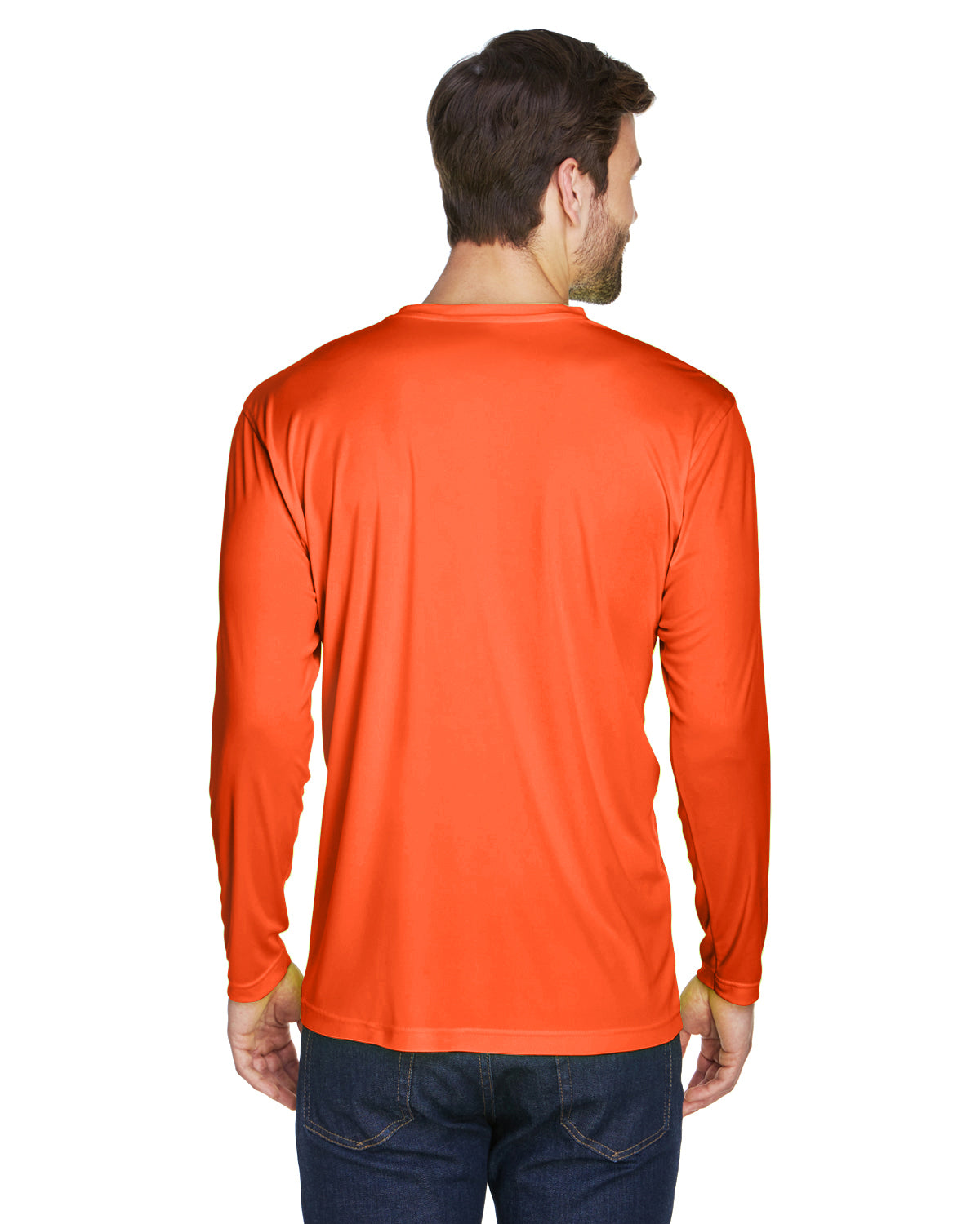 Unisex Cool & Dry Sport Long-Sleeve Performance Interlock T-Shirt - Bright Orange