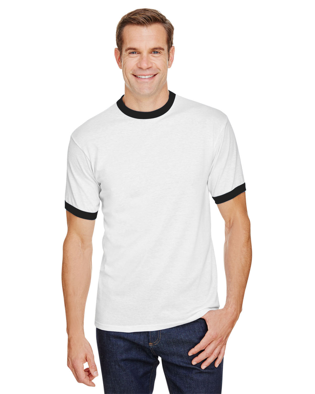 50/50 Ringer T-Shirt - White / Black
