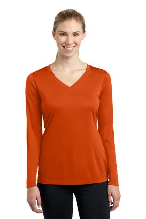 Women's Long Sleeve PosiCharge Competitor V-Neck Tee - Deep Orange