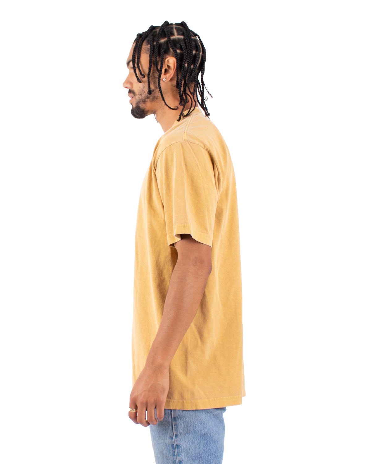 Garment-Dyed Crewneck T-Shirt - Mustard