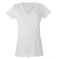 Women's Slim Fit Fine Jersey V-Neck - White