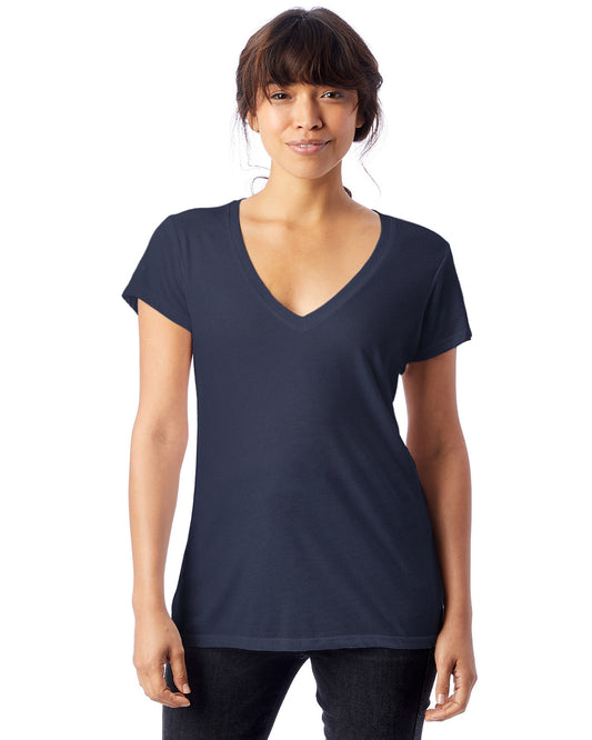 Women's Slinky-Jersey V-Neck T-Shirt - Navy