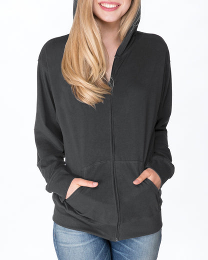 Unisex Sueded Full-Zip Hoodie - Heavy Metal