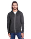 Threadfast Apparel 302Z - Unisex Triblend Full-Zip Light Hoodie - Black Triblend