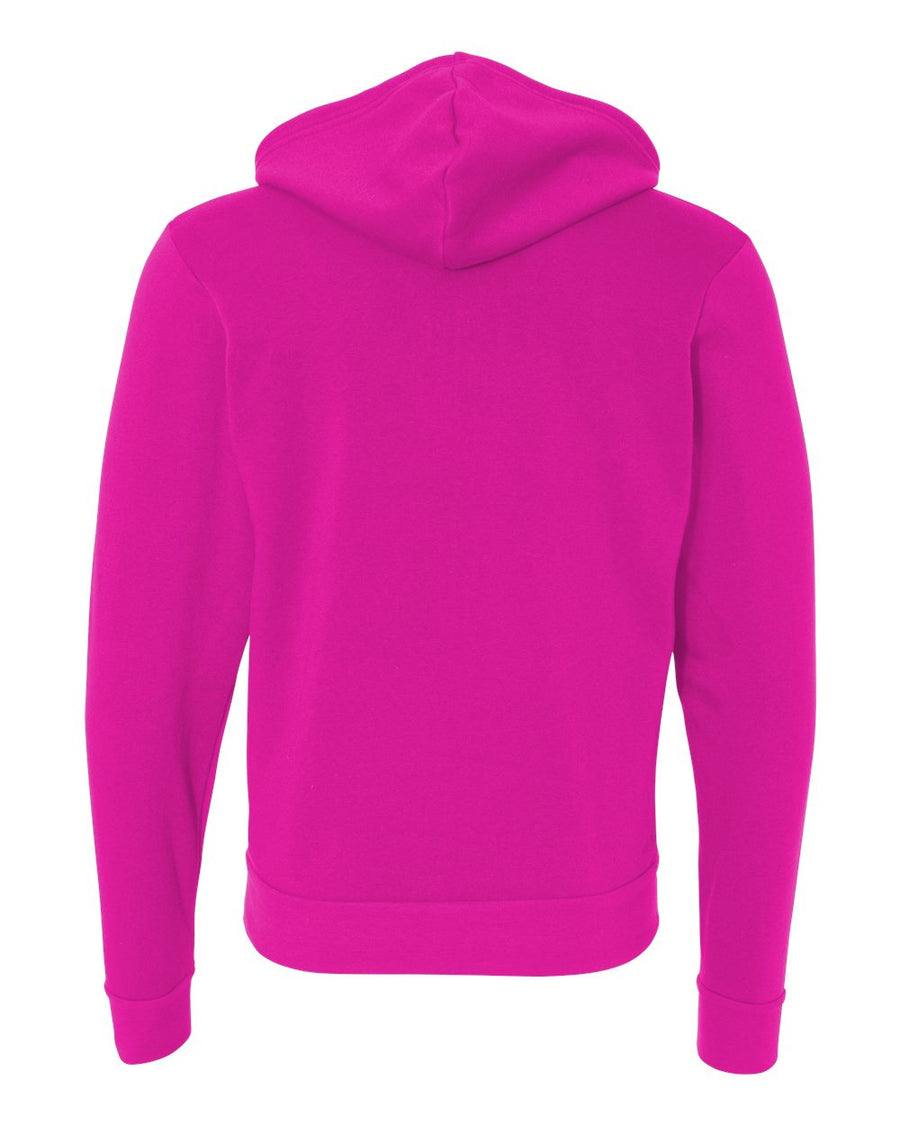 Unisex Poly-Cotton Sponge Fleece Full-Zip Hoodie - Neon Pink