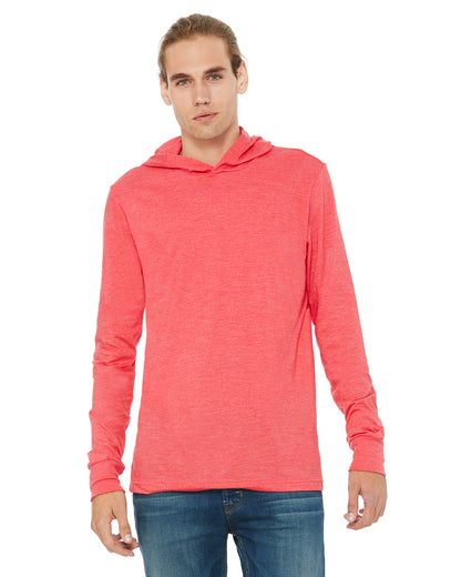 Unisex Jersey Long-Sleeve Hoodie - Heather Red