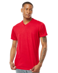 Unisex Poly-Rich V-Neck Tee - Red