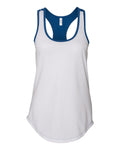 Women's Ideal Colorblock Racerback Tank - White / Royal