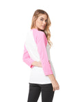 Unisex CVC 3/4 Sleeve Raglan Baseball T-Shirt - Hot Pink / White