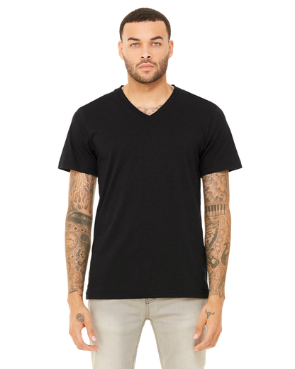 Unisex Triblend V-Neck T-Shirt - Heather Black Triblend