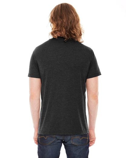 Unisex Poly-Cotton USA Made Crewneck T-Shirt - Heather Black