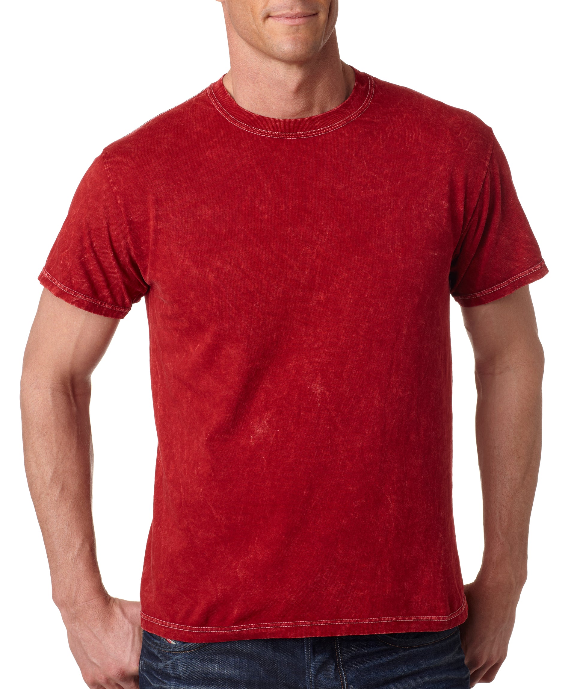 Unisex 100% Cotton Vintage Wash T-Shirt - Mineral Red