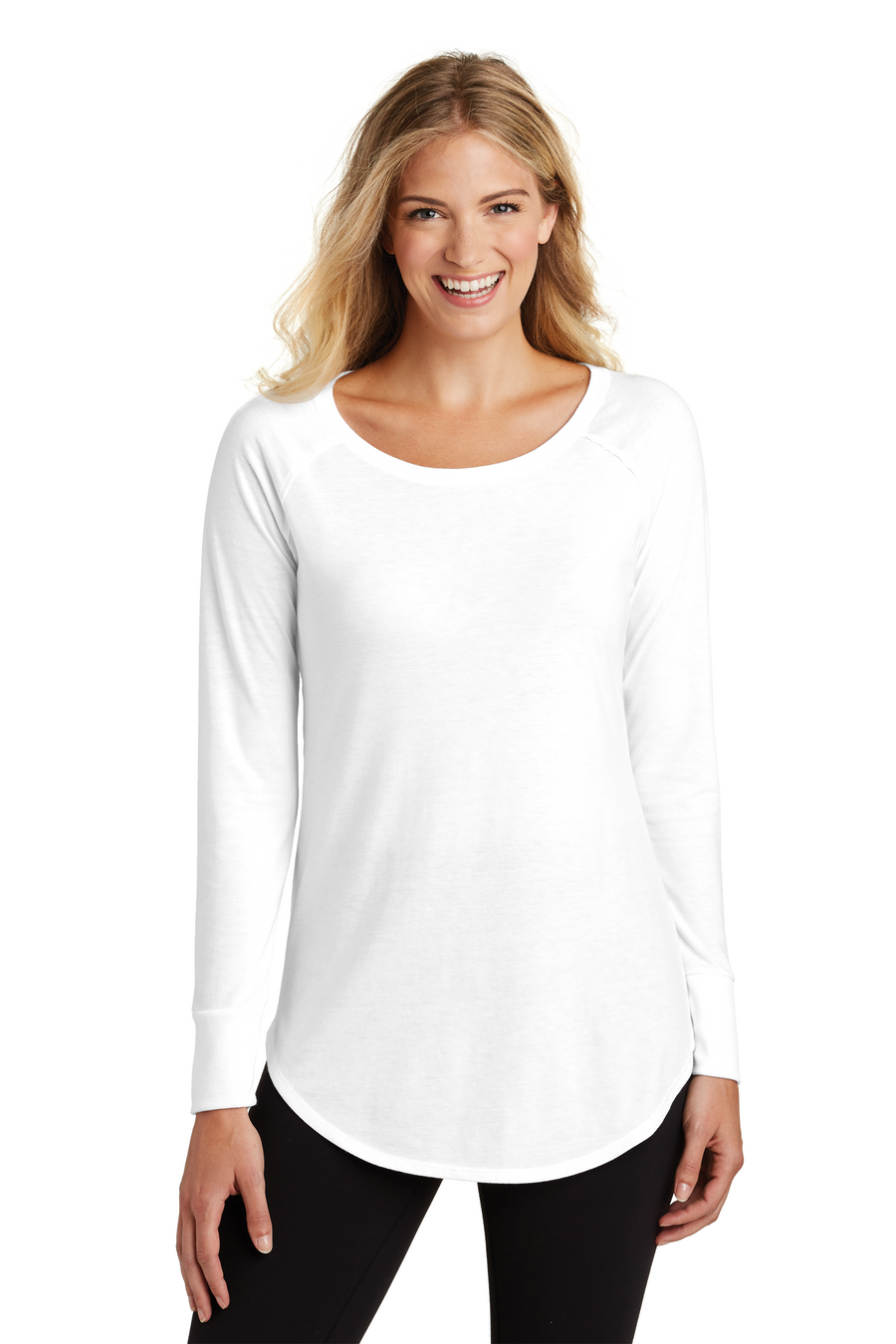Women's Perfect Tri Long Sleeve Tunic Tee - White