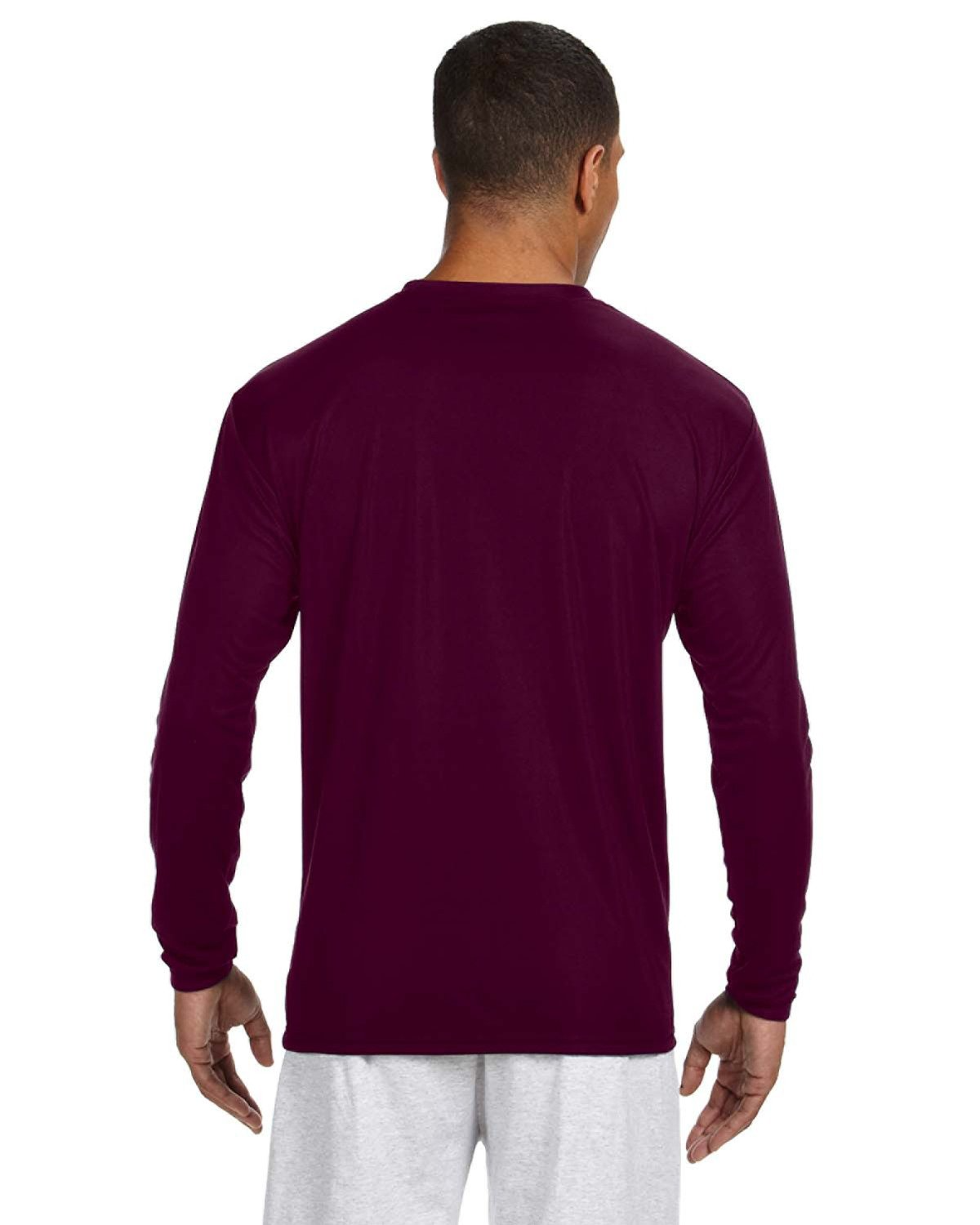 Men's Cooling Performance Long Sleeve T-Shirt - Maroon