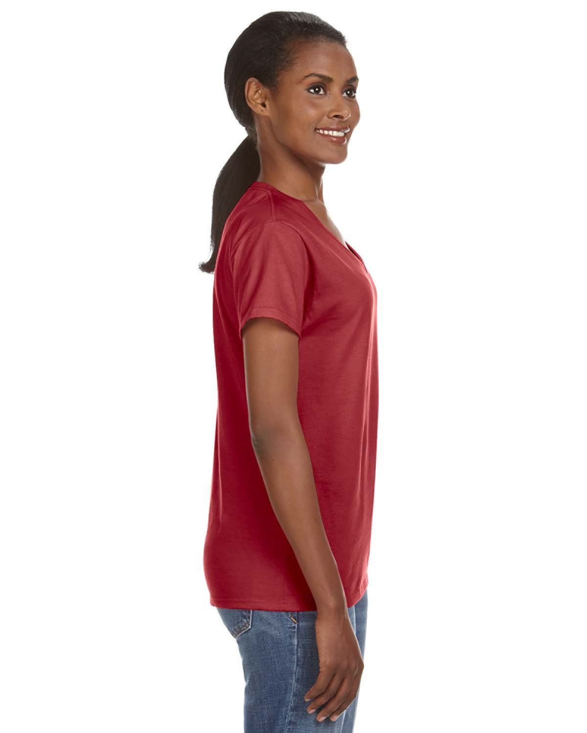 Women's Lightweight V-Neck T-Shirt - Independence Red