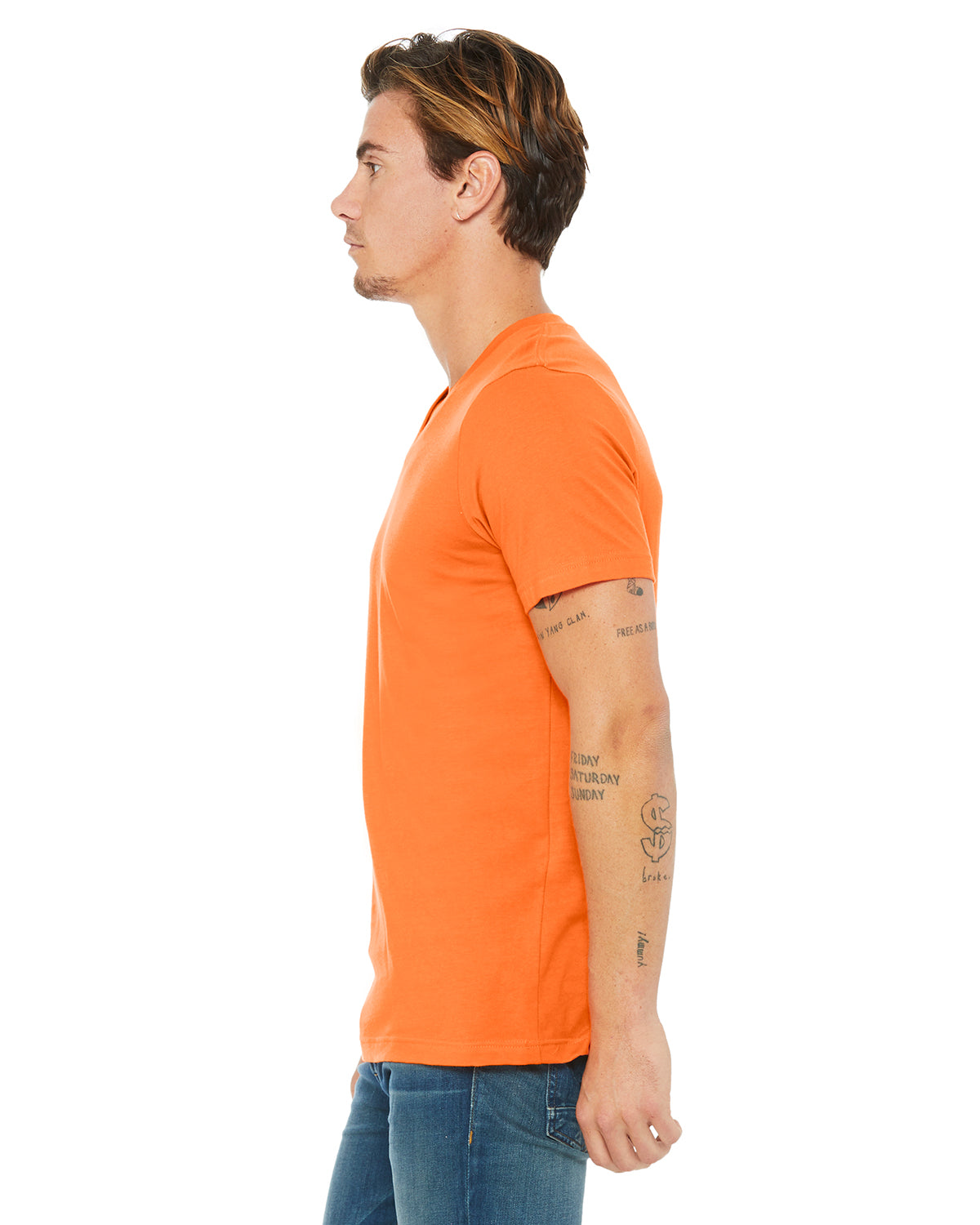 Unisex Jersey Short-Sleeve V-Neck T-Shirt - Orange