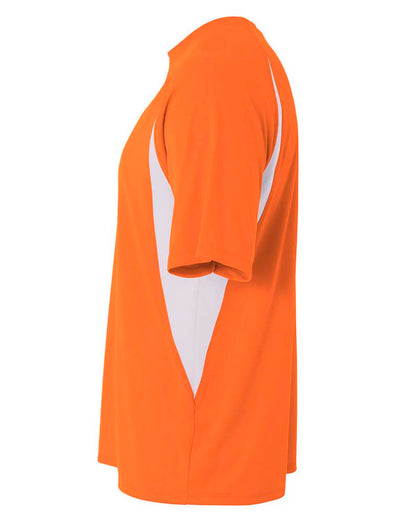 Men's Cooling Performance Color Blocked T-Shirt - Orange / White