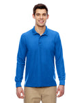 Unisex Double Piqué Long-Sleeve Polo - Royal