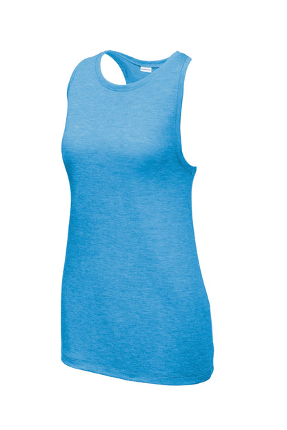 Women's PosiCharge Tri-Blend Wicking Tank - Pond Blue Heather