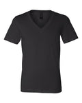 Unisex Deep V-Neck Jersey Tee - Black