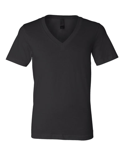 Unisex Deep V-Neck Jersey Tee - Black