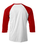 Unisex Fine Jersey Raglan Tee - White/ Red
