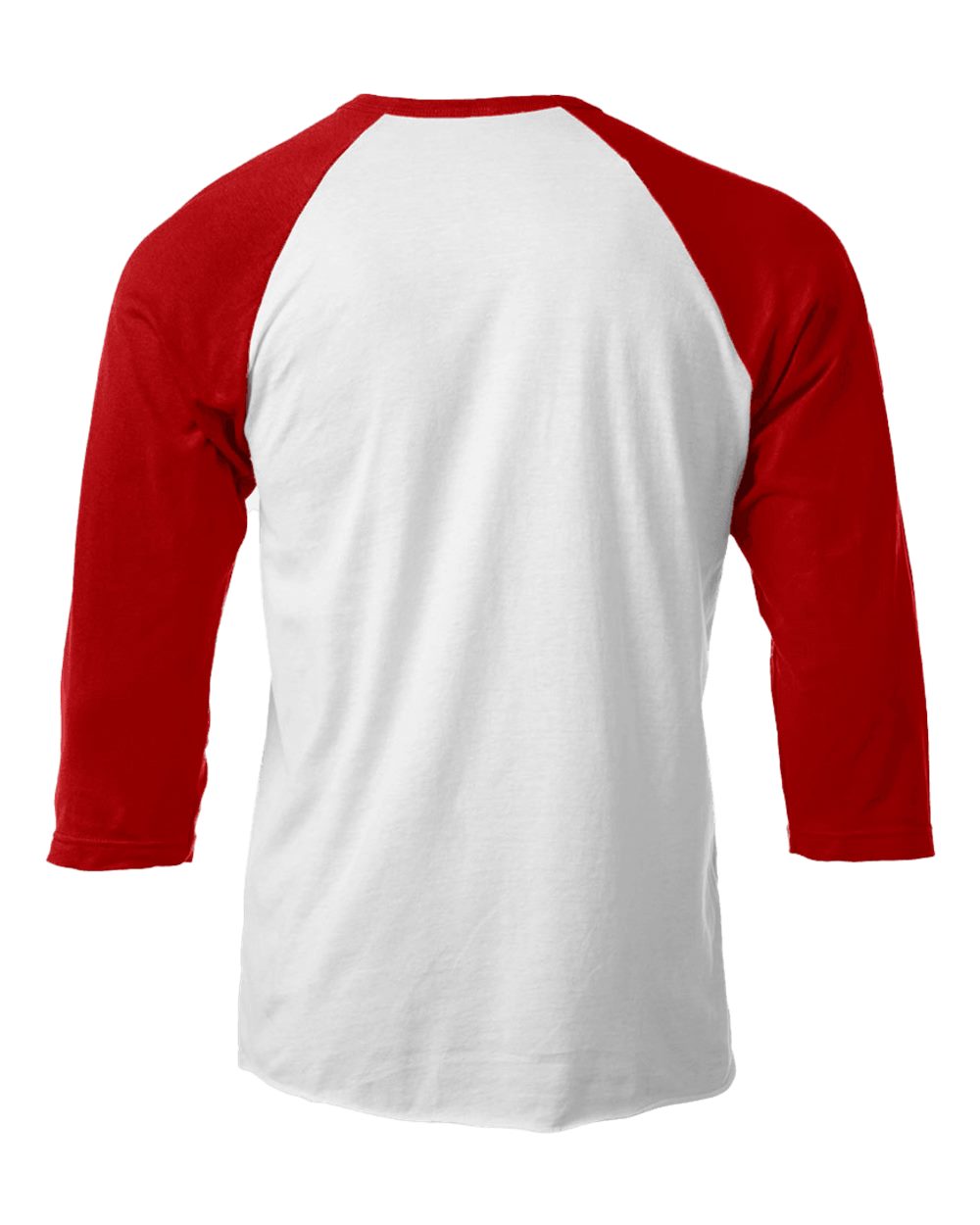 Unisex Fine Jersey Raglan Tee - White/ Red