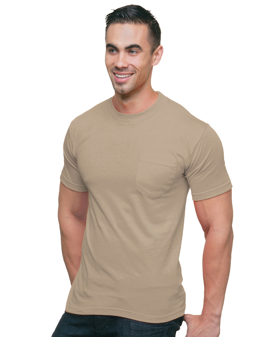 Unisex Cotton Pocket T-Shirt - Sand