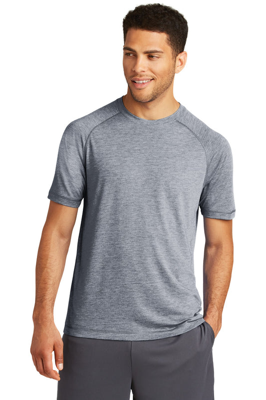 Unisex PosiCharge Tri-Blend Wicking Raglan Tee - True Navy Heather