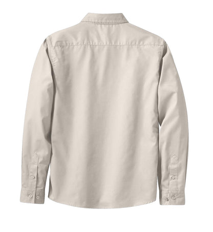 Women's Long Sleeve Easy Care Shirt - Light Stone / Cl Navy