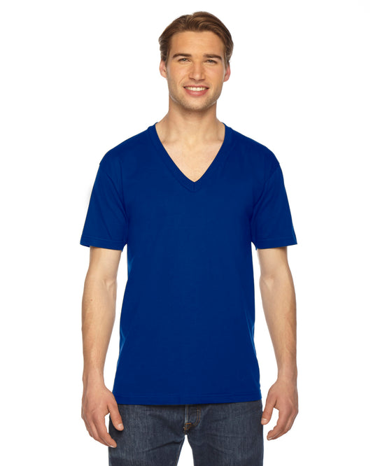 Unisex Fine Jersey Short-Sleeve V-Neck T-Shirt - Lapis