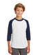 Sport-Tek YT200 - Youth Colorblock Raglan Jersey - White / Navy