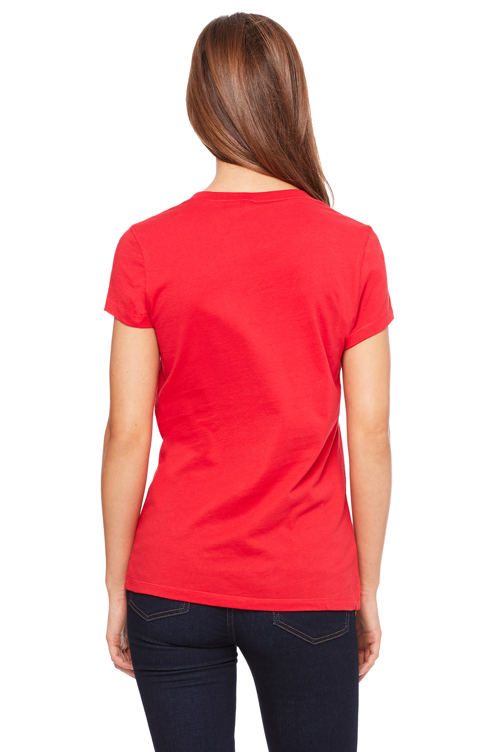 Women's Jersey Short-Sleeve V-Neck T-Shirt - Red