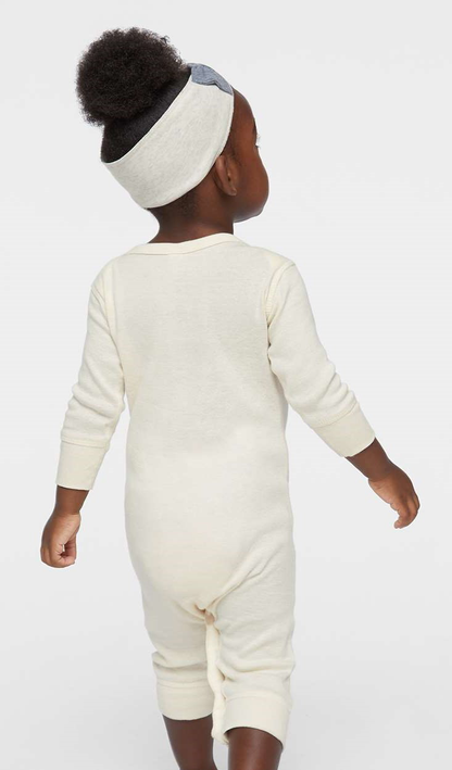 Infant Long-Sleeve Baby Rib Coverall - Natural