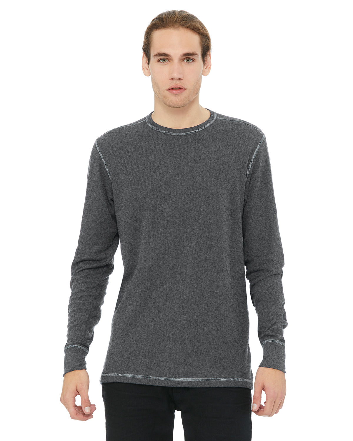 Men's Thermal Long-Sleeve T-Shirt - Heather Deep / Heather Deep