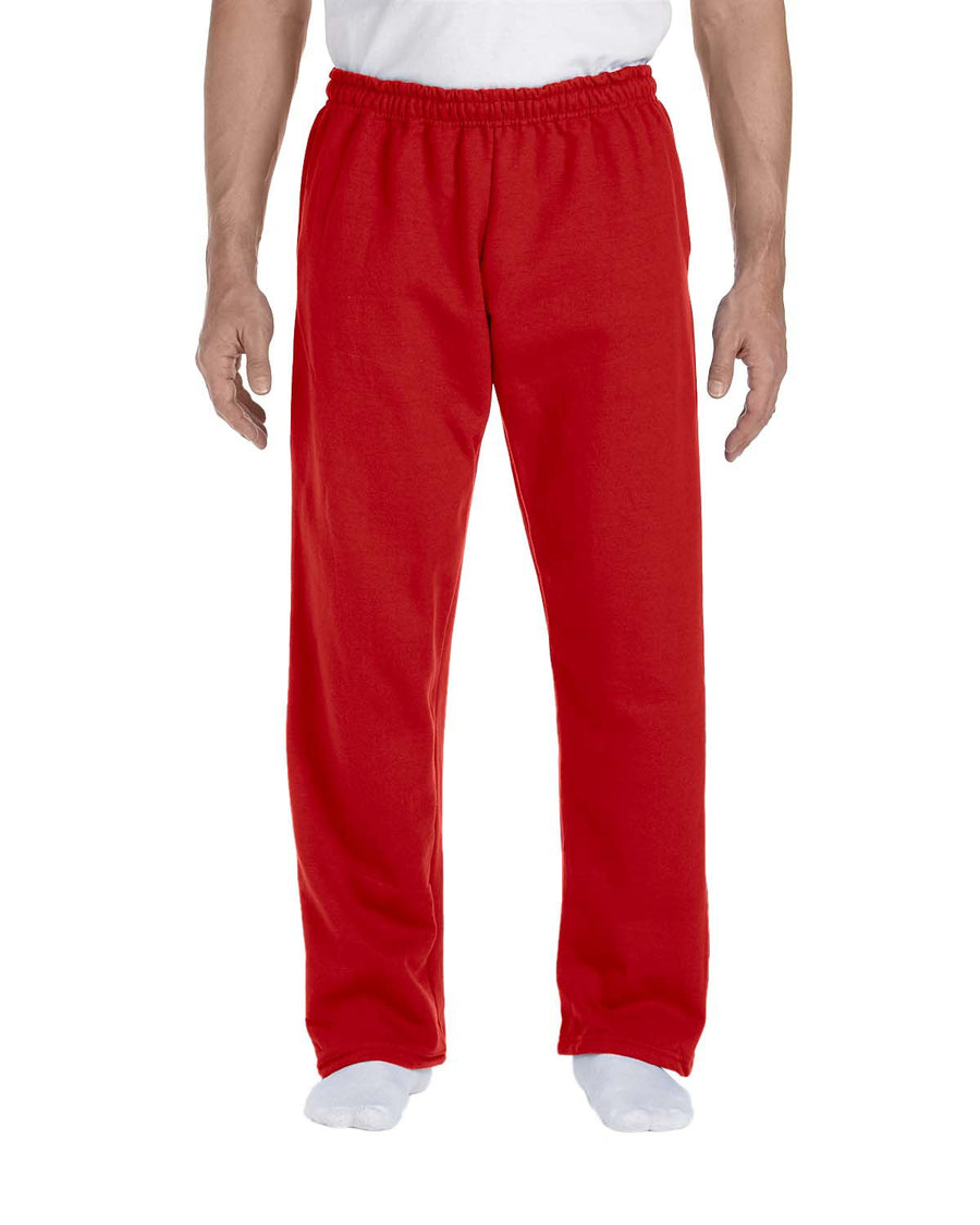 Adult DryBlend® Adult 9 oz., 50/50 Open-Bottom Sweatpants - Red