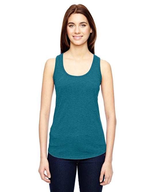 Women's Triblend Racerback Tank - Heather Galapagos Blue