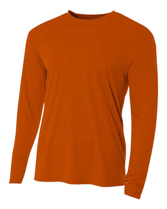 Youth Long Sleeve Cooling Performance Crew Shirt - Burntorange
