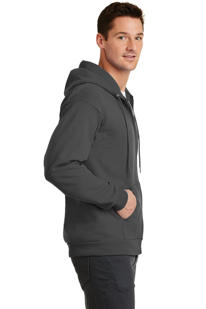 Unisex Core Fleece Full-Zip Hoodie - Charcoal
