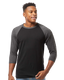 Tultex 0245TC - Unisex Fine Jersey Raglan Tee - Black / Heather Charcoal