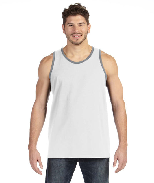 Unisex Lightweight Tank - White / Heather Gray