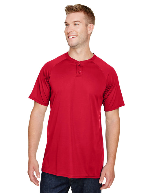 Unisex Attain 2-Button Baseball Jersey - Red