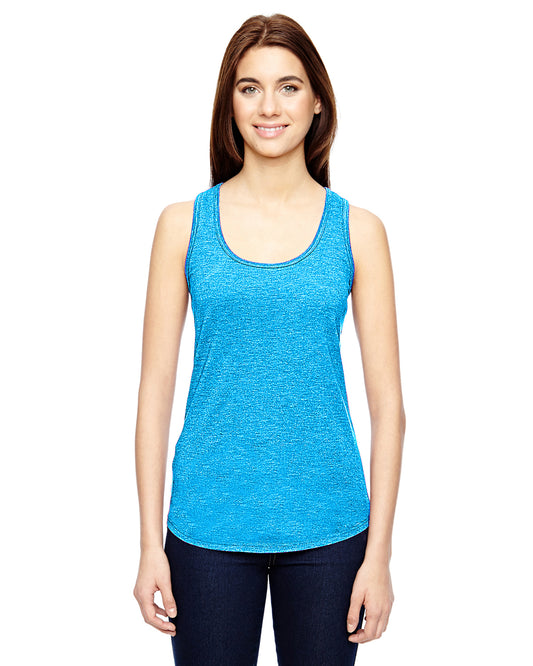 Women's Triblend Racerback Tank - Heather Caribbean Blue