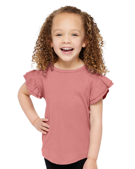 Toddler Flutter Sleeve T-Shirt - Mauvelous