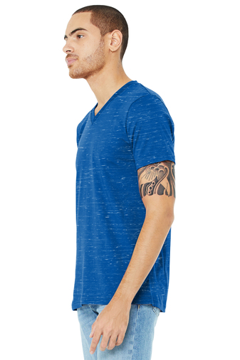 Unisex Jersey Short-Sleeve V-Neck T-Shirt - True Royal Marble