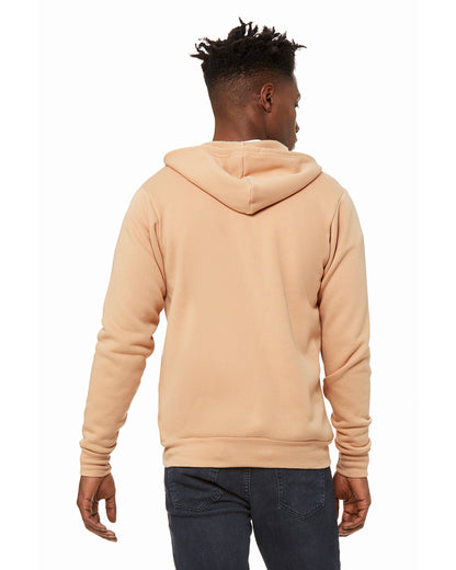 Unisex Poly-Cotton Sponge Fleece Full-Zip Hoodie - Heather Sand Dune