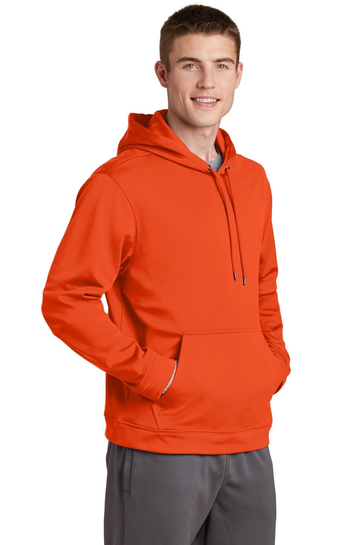 Sport-Wick Fleece Hooded Pullover - Deep Orange