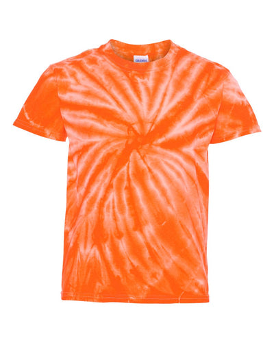 Youth Cyclone Vat-Dyed Pinwheel Short Sleeve T-Shirt - Orange