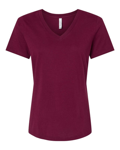 Women's Relaxed Jersey V-Neck T-Shirt - Maroon